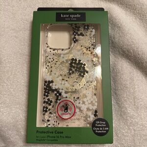 Kate Spade Protective Case for iPhone 16 Pro Max - Black Floral